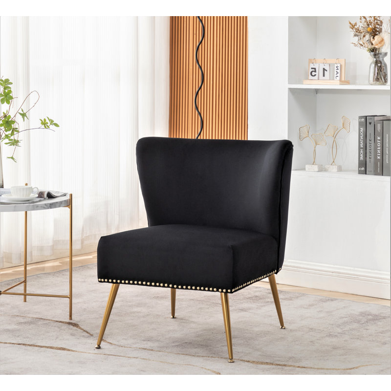 Coast2Coast 25" W Velvet Slipper Chair Wayfair